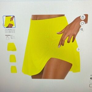 Posing tennis skirt athletic running shorts with pockets two extra large yellow